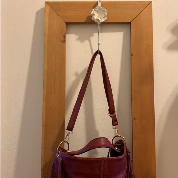 Maroon burgundy wine color large purse - Picture 3 of 5